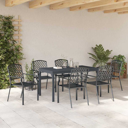 Tuin eettafelset 7 pcs Antraciet Poedercoating staal