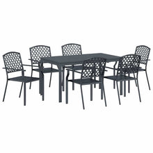Tuin eettafelset 7 pcs Antraciet Poedercoating staal