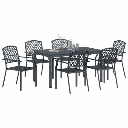 Tuin eettafelset 7 pcs Antraciet Poedercoating staal