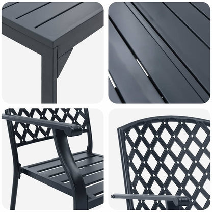 Tuin eettafelset 9 pcs Antraciet Poedercoating staal