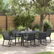 Tuin eettafelset 7-delig poly rattan antraciet