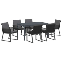 Tuin eettafelset 7 pcs Antraciet poly rattan