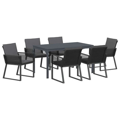 Tuin eettafelset 7 pcs Antraciet poly rattan