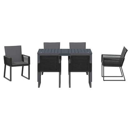 Tuin eettafelset 7 pcs Antraciet poly rattan