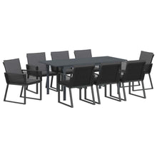 Tuin eettafelset 9 pcs Antraciet poly rattan