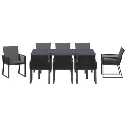 Tuin eettafelset 9 pcs Antraciet poly rattan