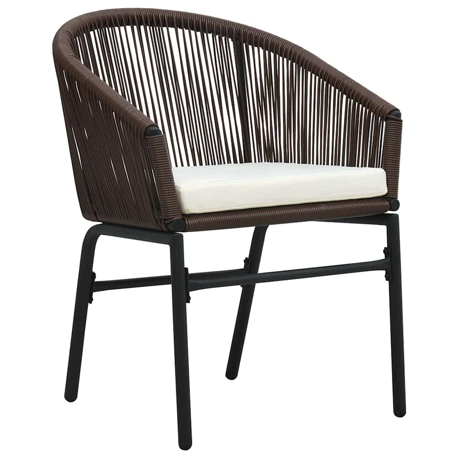 Tuin eettafelset 7 pcs Bruin poly rattan
