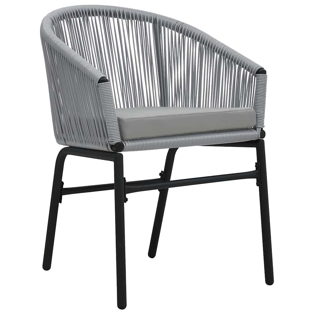 Tuin eettafelset 7 pcs Grijs poly rattan