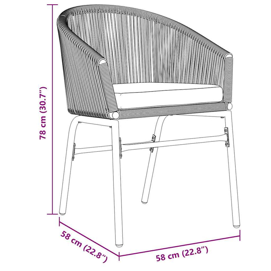 Tuin eettafelset 7 pcs Grijs poly rattan