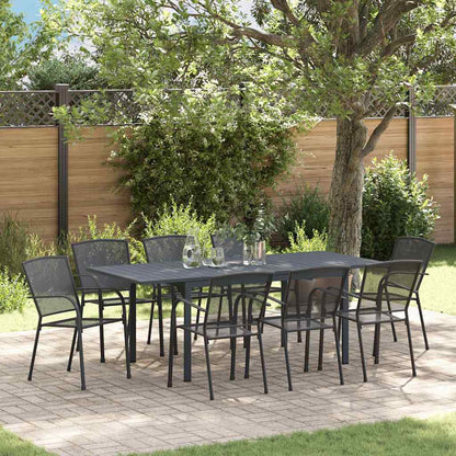 Tuin eettafelset 9 pcs Antraciet Staal