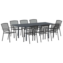 Tuin eettafelset 9 pcs Antraciet Staal