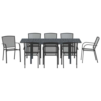 Tuin eettafelset 9 pcs Antraciet Staal