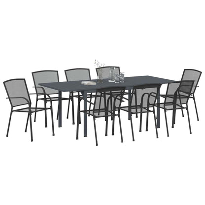 Tuin eettafelset 9 pcs Antraciet Staal