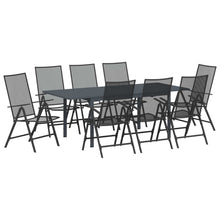 Tuin eettafelset 9 pcs Antraciet Staal