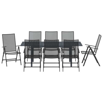 Tuin eettafelset 9 pcs Antraciet Staal