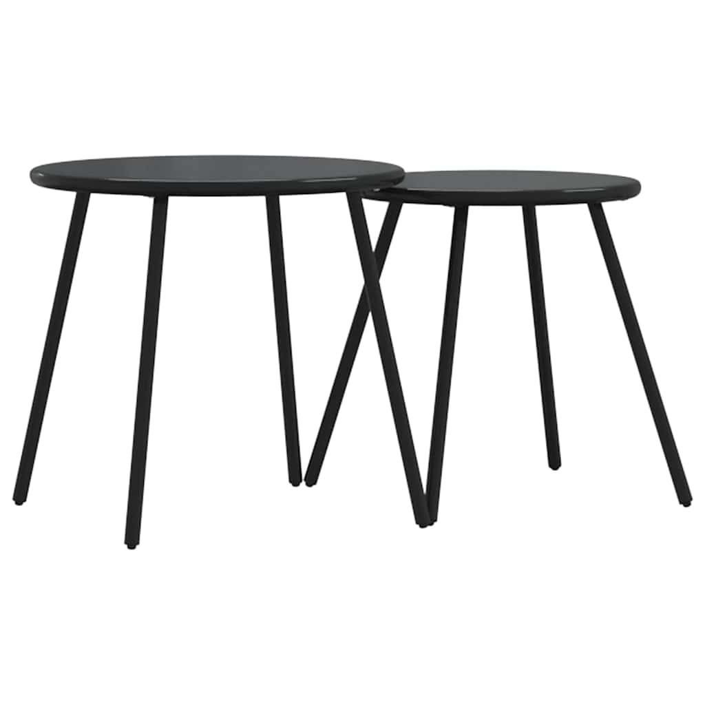 Tuin eettafelset 5 pcs Zwart Staal