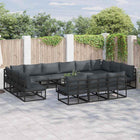Outdoor Sofa Set with Cushion 13 pcs Black Aluminium