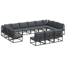 Tuin Sofa Set met kussen met kussen 13 pcs Zwart Aluminium