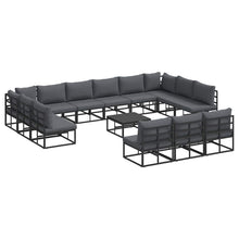 Tuin Sofa Set met kussen met kussen 14 pcs Zwart Aluminium