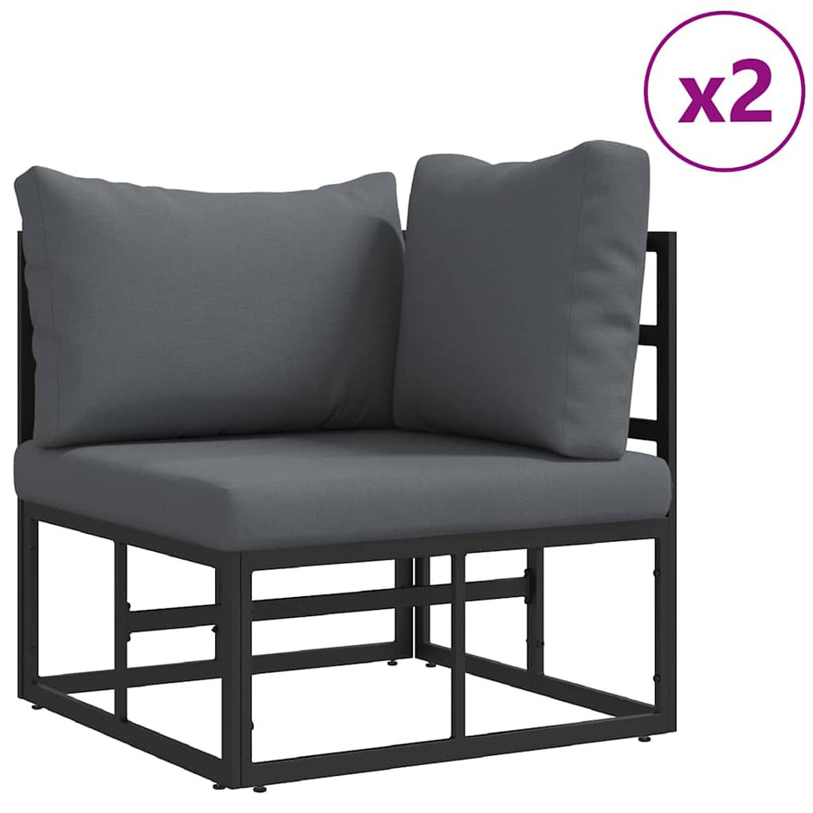 Tuin Sofa Set met kussen met kussen 14 pcs Zwart Aluminium