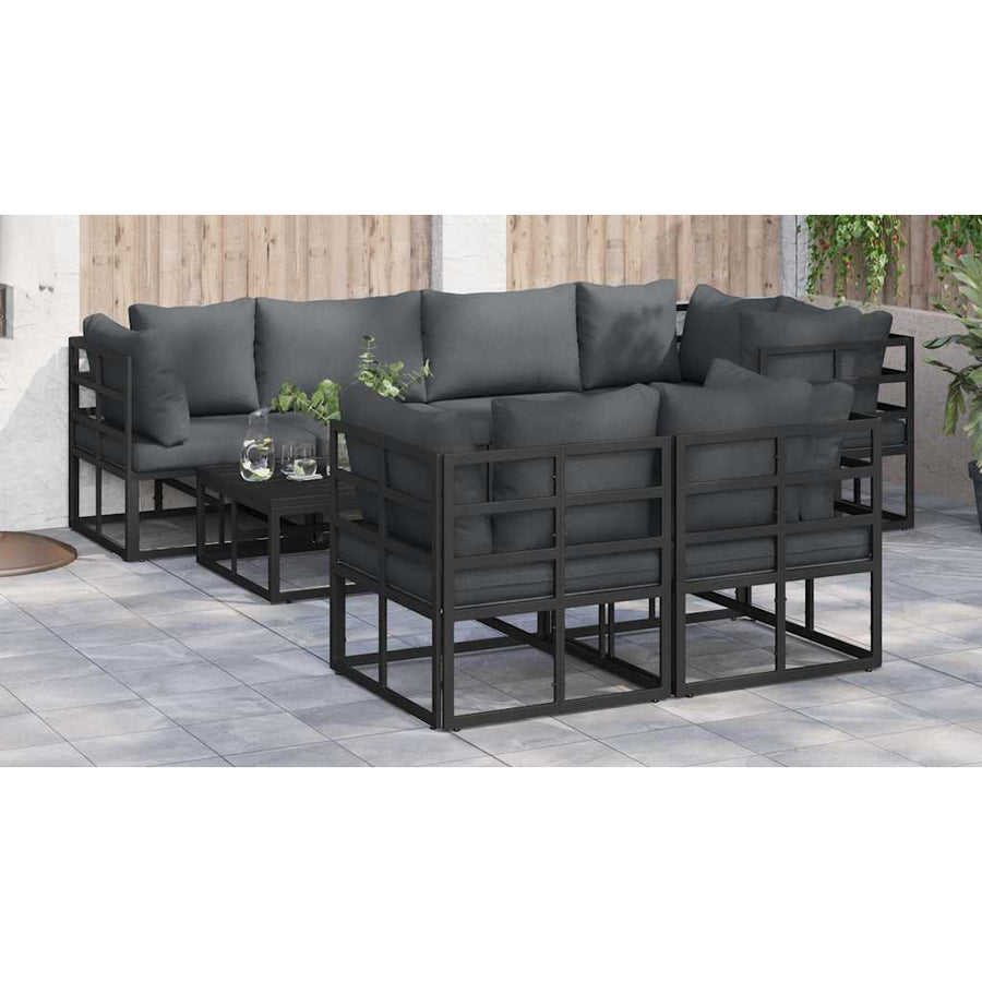Tuin Sofa Set 7 pcs Zwart 283 x 143 x 71 cm Aluminium