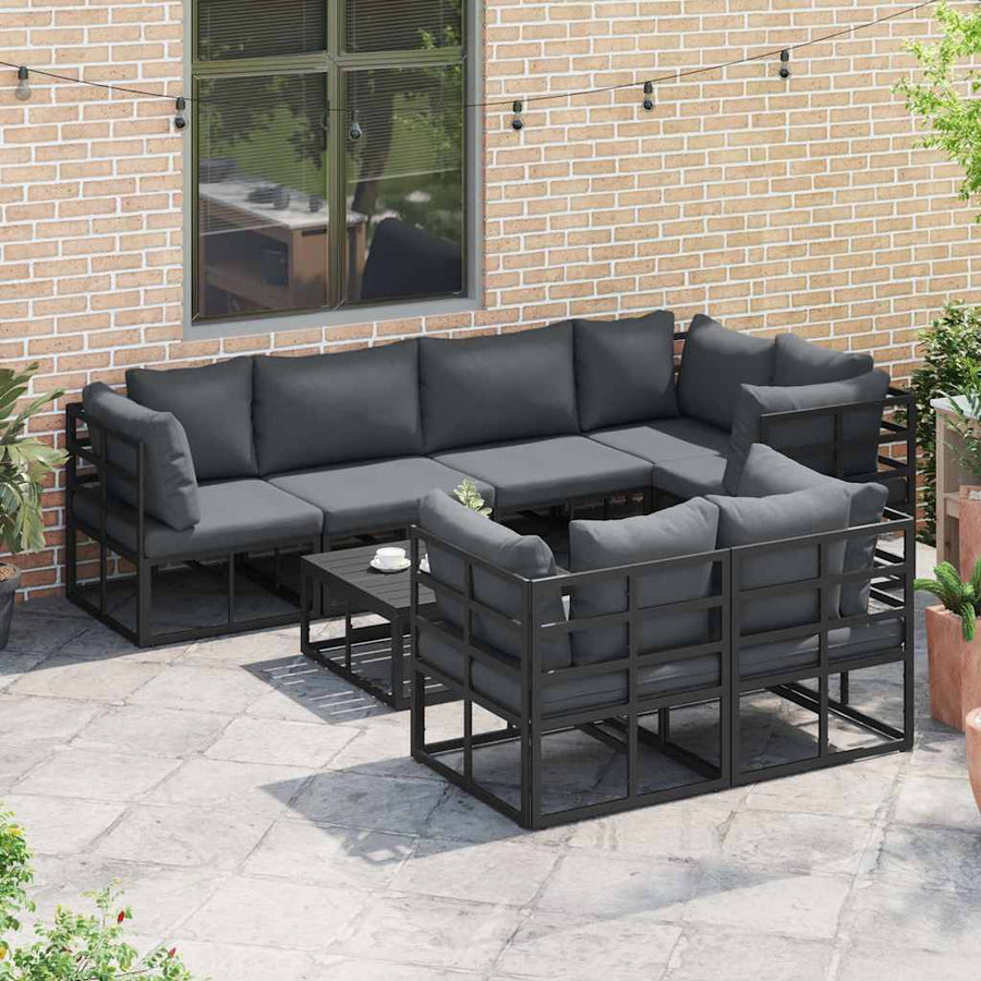 Tuin Sofa Set 7 pcs Zwart 283 x 143 x 71 cm Aluminium