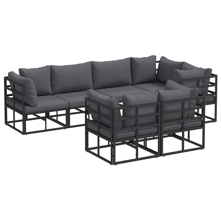 Tuin Sofa Set 7 pcs Zwart 283 x 143 x 71 cm Aluminium