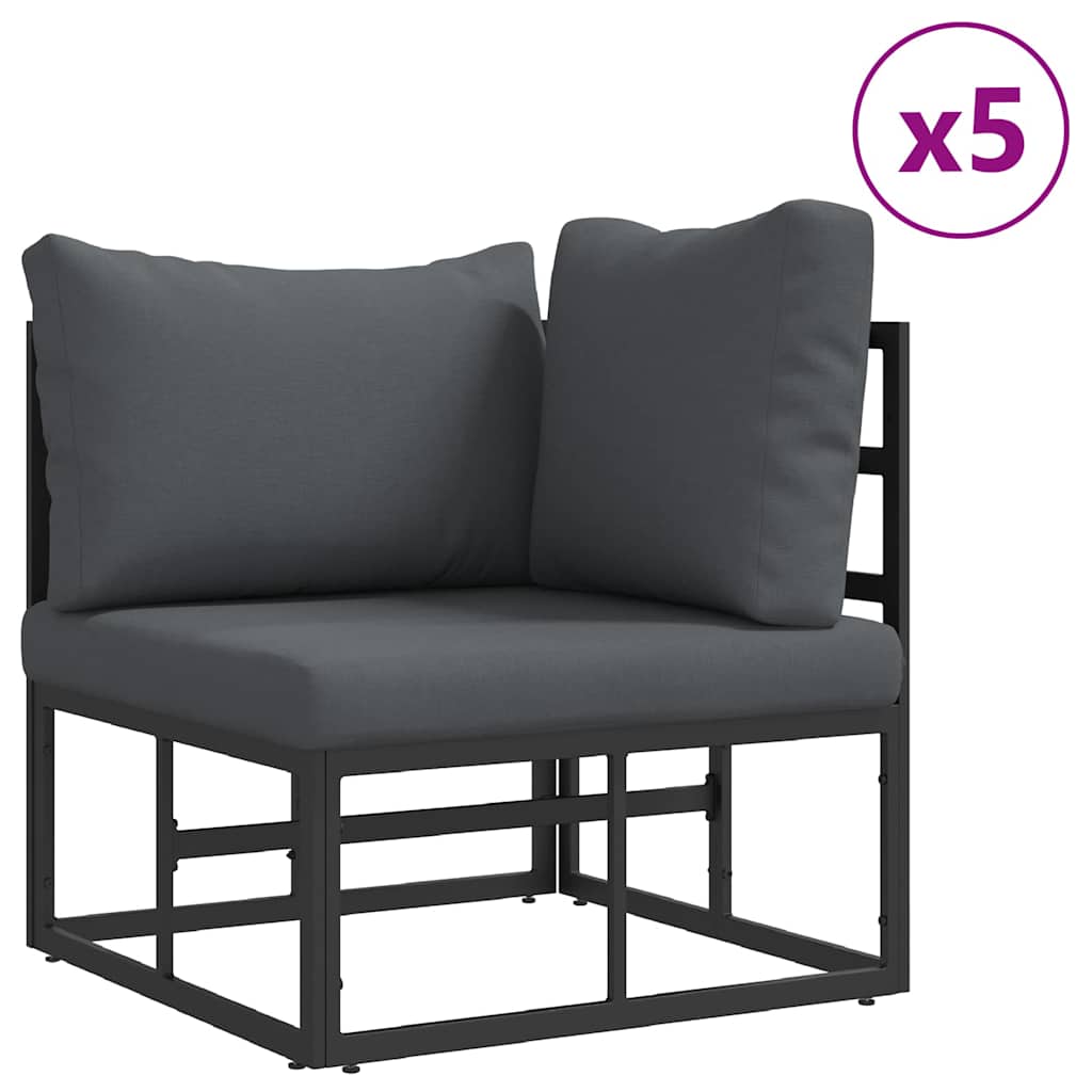 Tuin Sofa Set 7 pcs Zwart 283 x 143 x 71 cm Aluminium