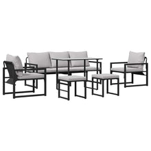 Tuin Sofa Set met kussen 6 pcs Zwart 61 x 72.5 x 71 cm Staal