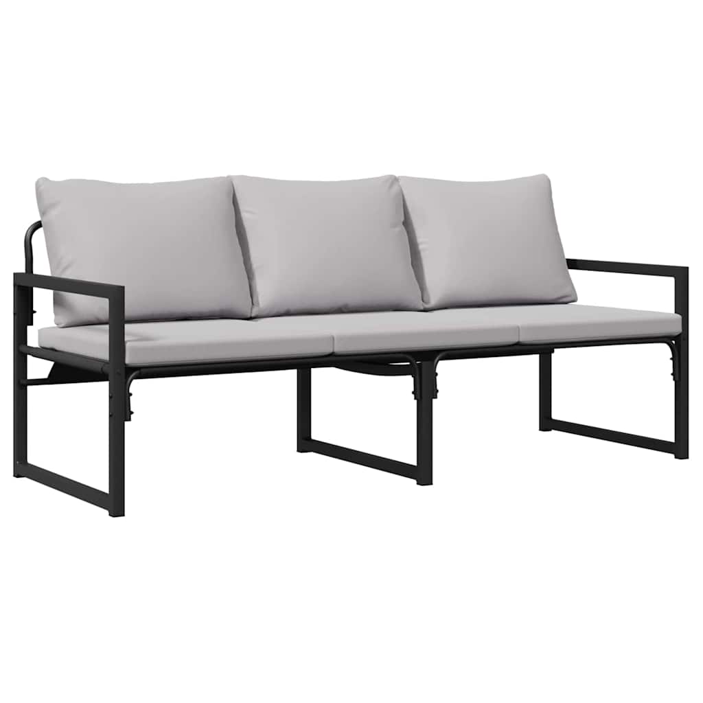 Tuin Sofa Set met kussen 6 pcs Zwart 61 x 72.5 x 71 cm Staal