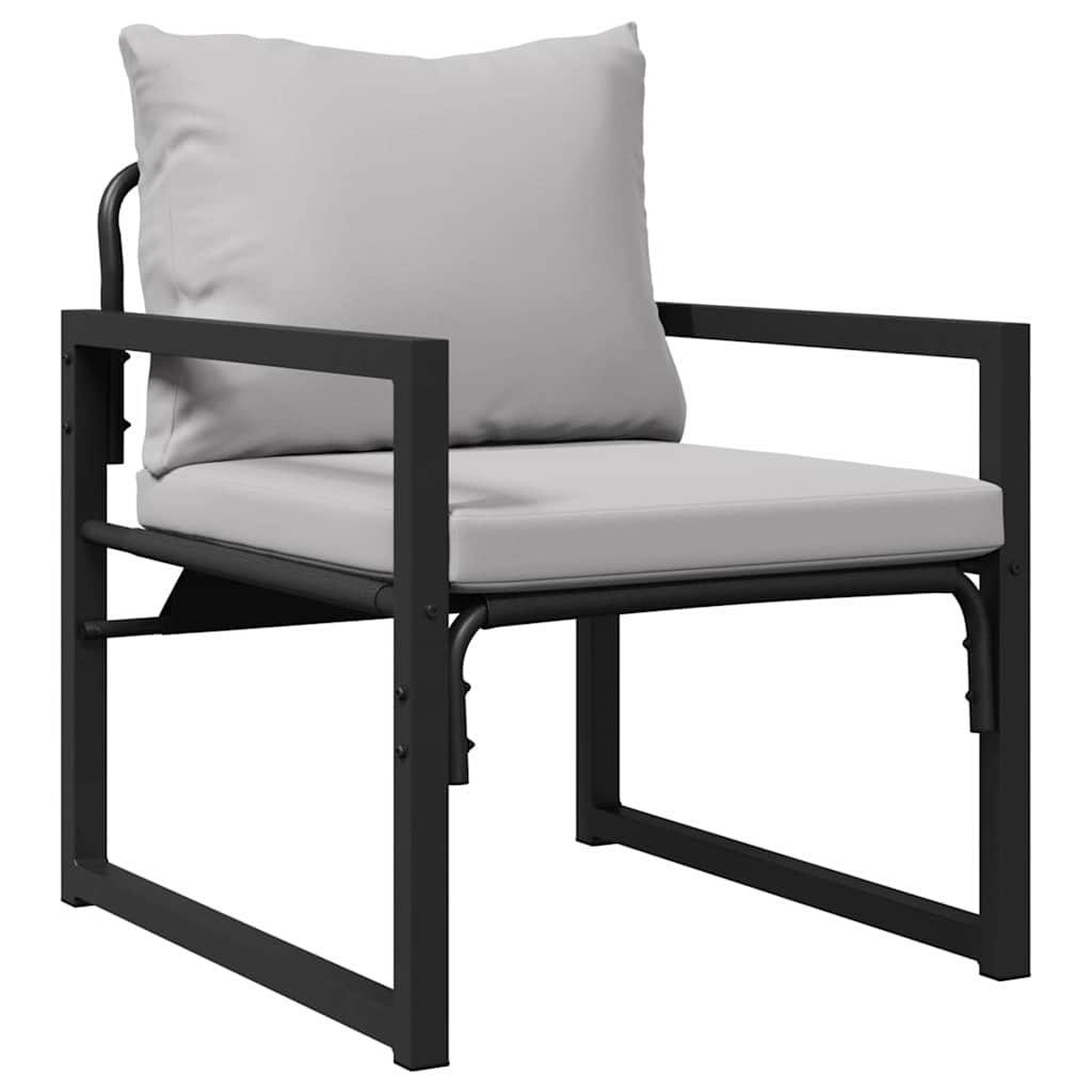 Tuin Sofa Set met kussen 6 pcs Zwart 61 x 72.5 x 71 cm Staal