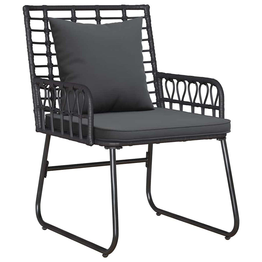 Tuinmeubelset 4 pcs Zwart, Antraciet Poly rattan, staal, polyester