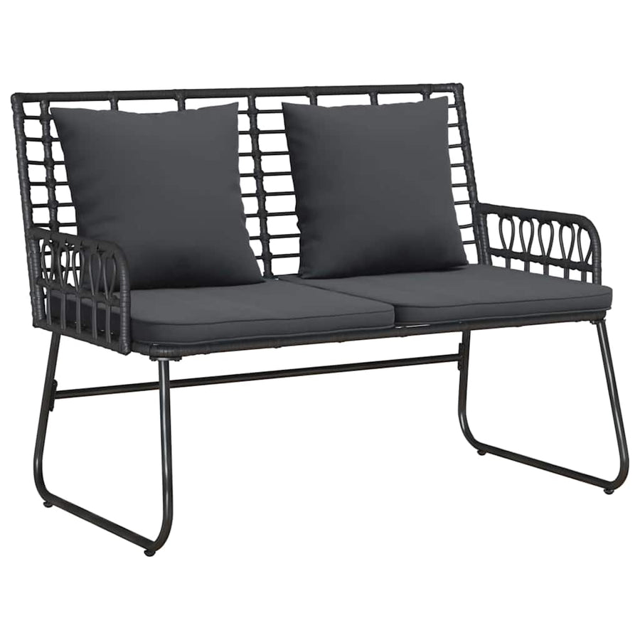 Tuinmeubelset 4 pcs Zwart, Antraciet Poly rattan, staal, polyester
