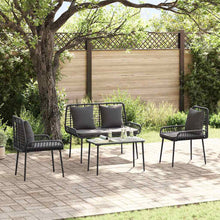 Tuinmeubelset 4 pcs Bruin, Zwart, Crème Poly rattan, staal, polyester