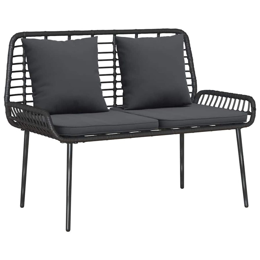 Tuinmeubelset 4 pcs Bruin, Zwart, Crème Poly rattan, staal, polyester