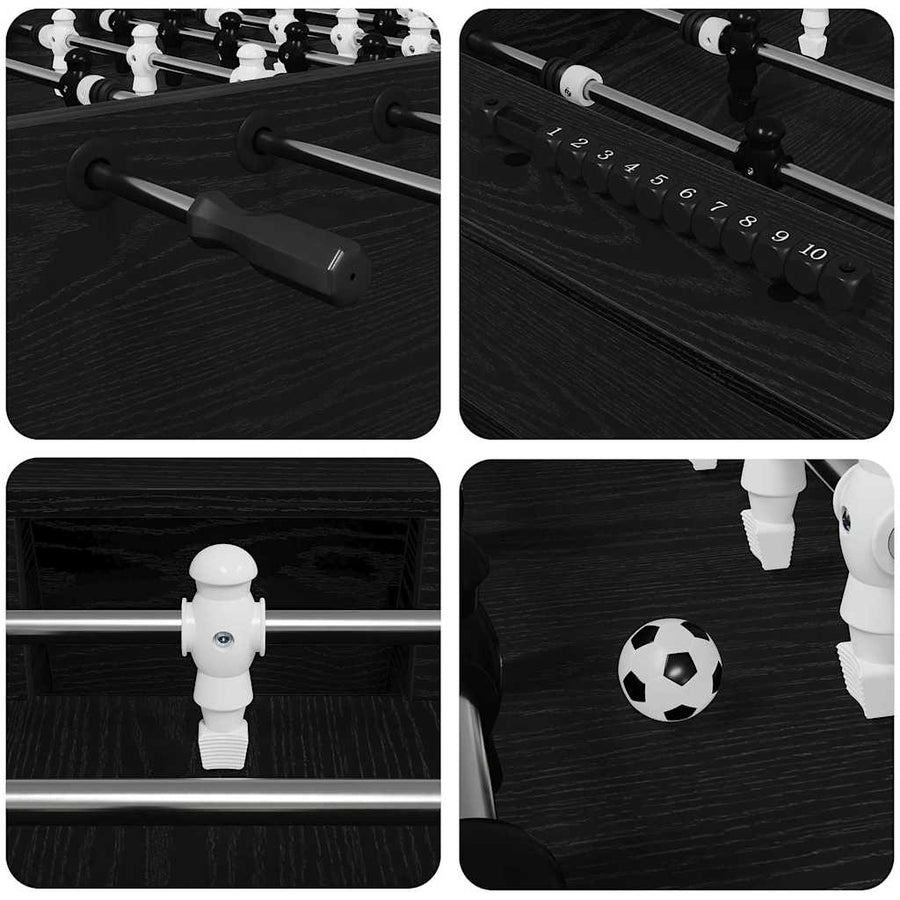 Voetbaltafel 2 pcs Zwart Eiken 146,5 x 74 x 85 cm Bewerkt hout