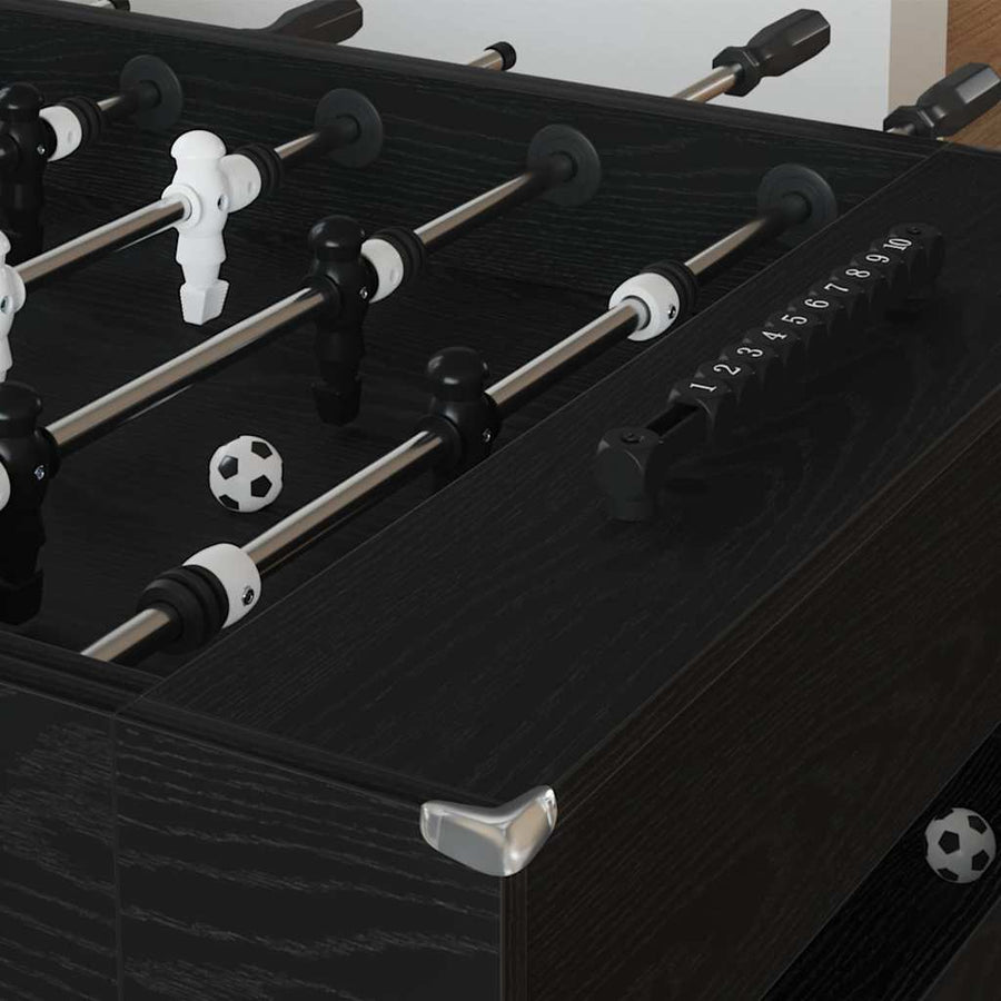 Voetbaltafel 2 pcs Zwart Eiken 146,5 x 74 x 85 cm Bewerkt hout