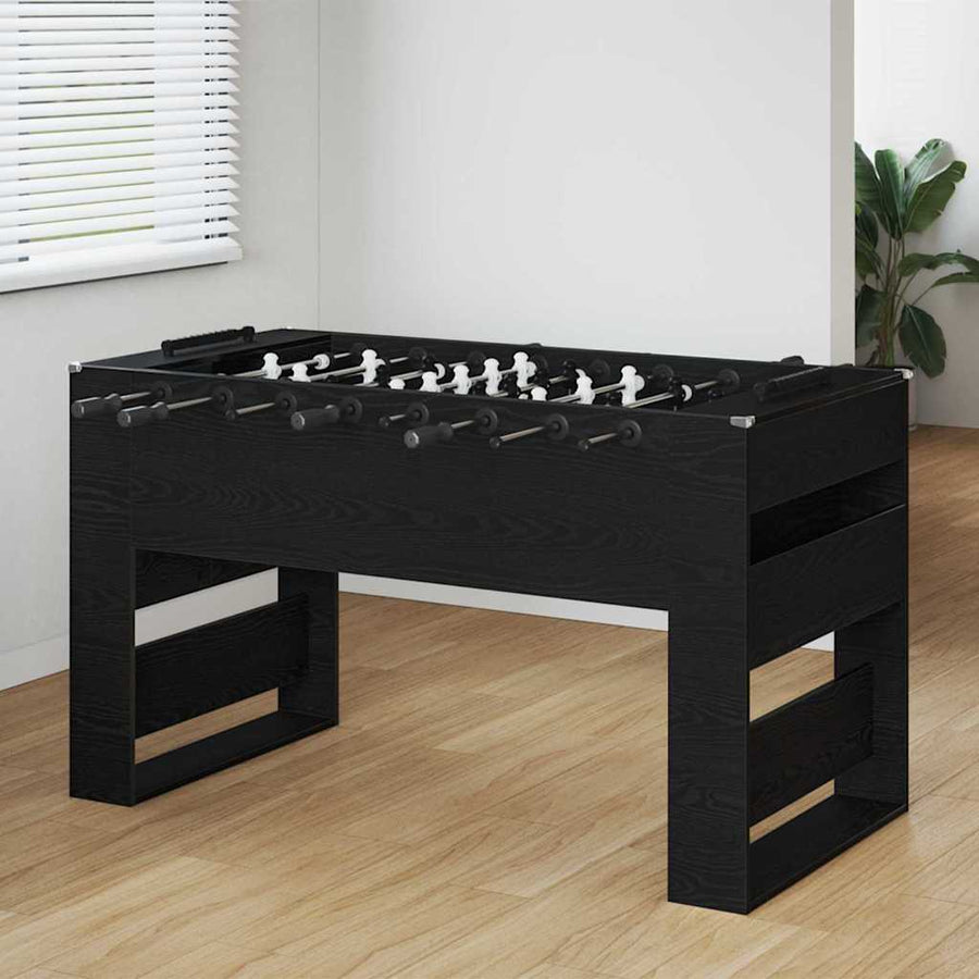 Voetbaltafel 2 pcs Zwart Eiken 146,5 x 74 x 85 cm Bewerkt hout