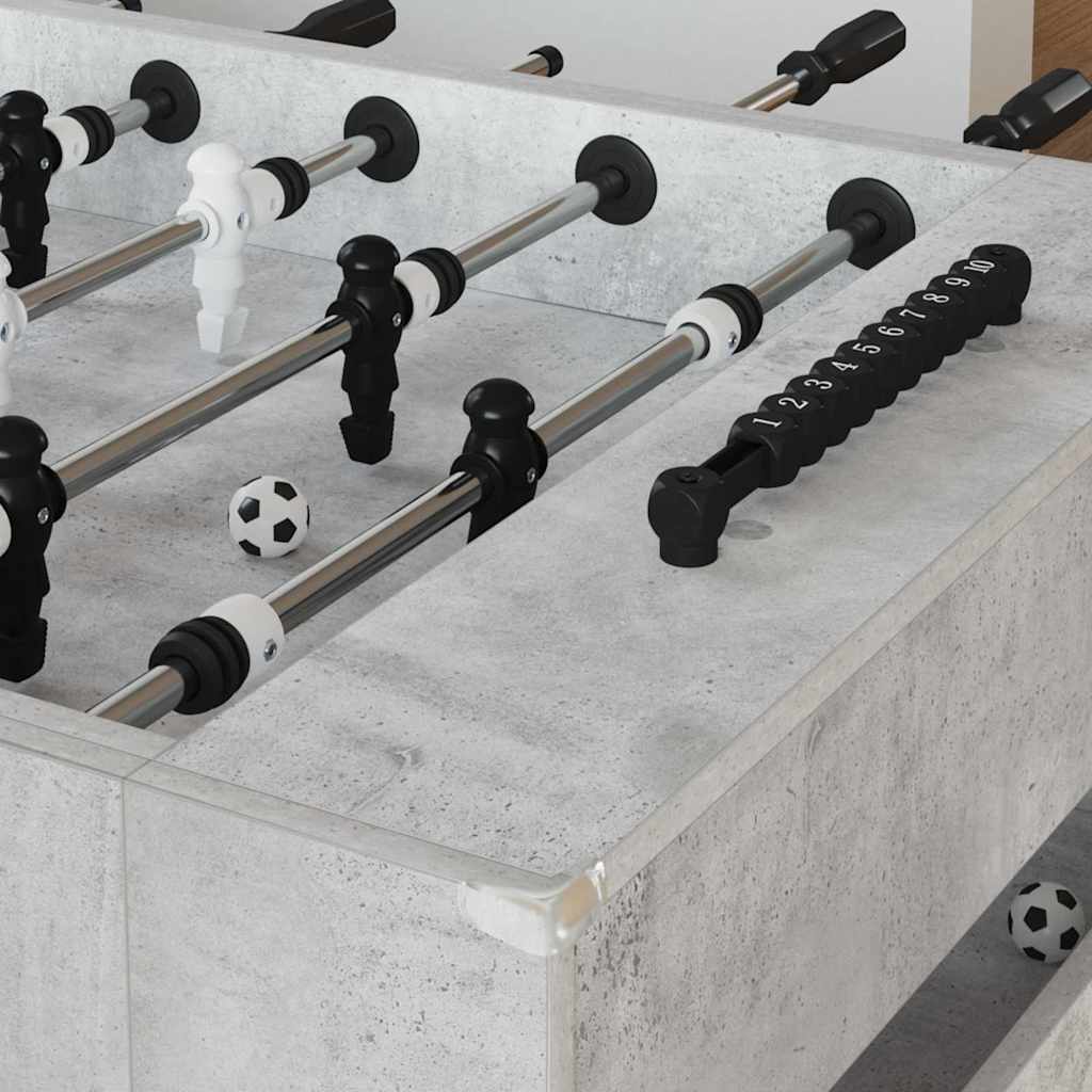 Voetbaltafel 2 pcs Beton Grijs 146,5 x 74 x 85 cm Bewerkt hout