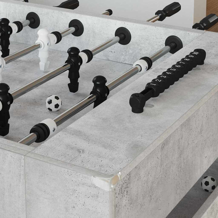 Voetbaltafel 2 pcs Beton Grijs 146,5 x 74 x 85 cm Bewerkt hout