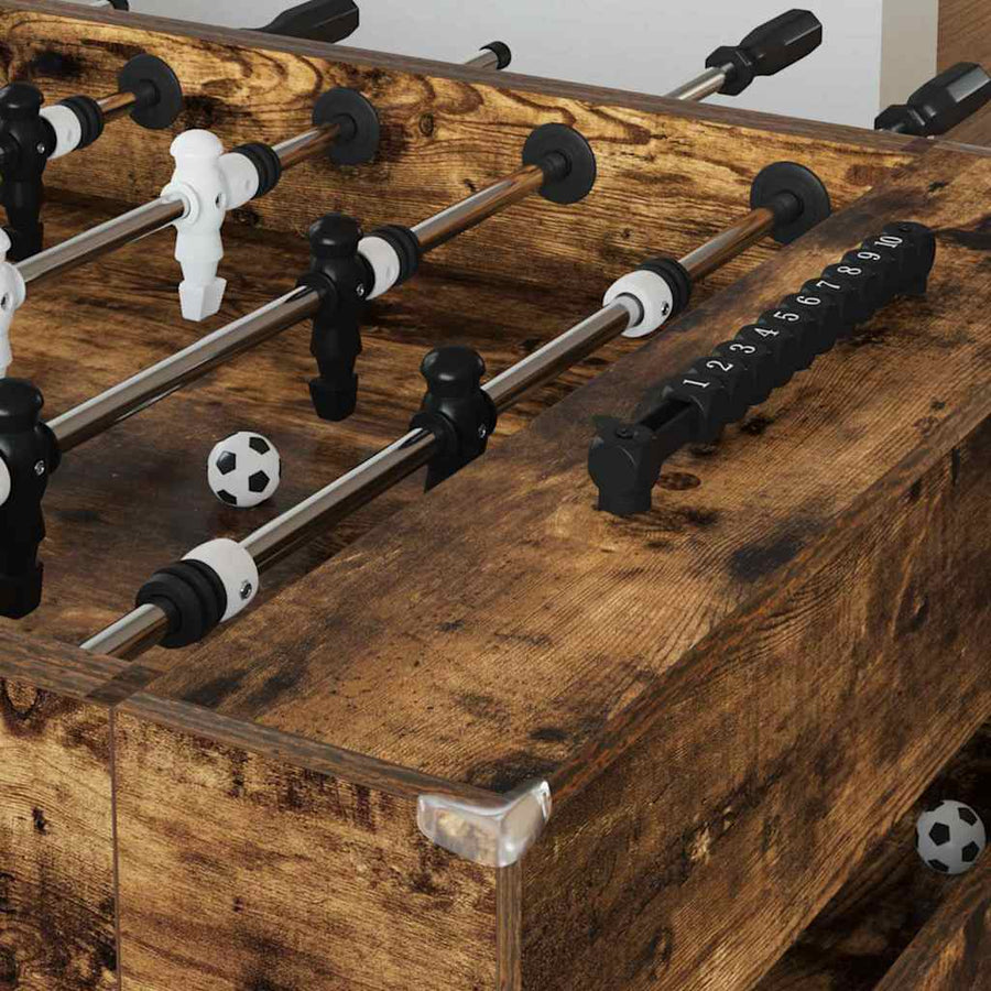 Voetbaltafel 2 pcs Gerookt eiken 146,5 x 74 x 85 cm