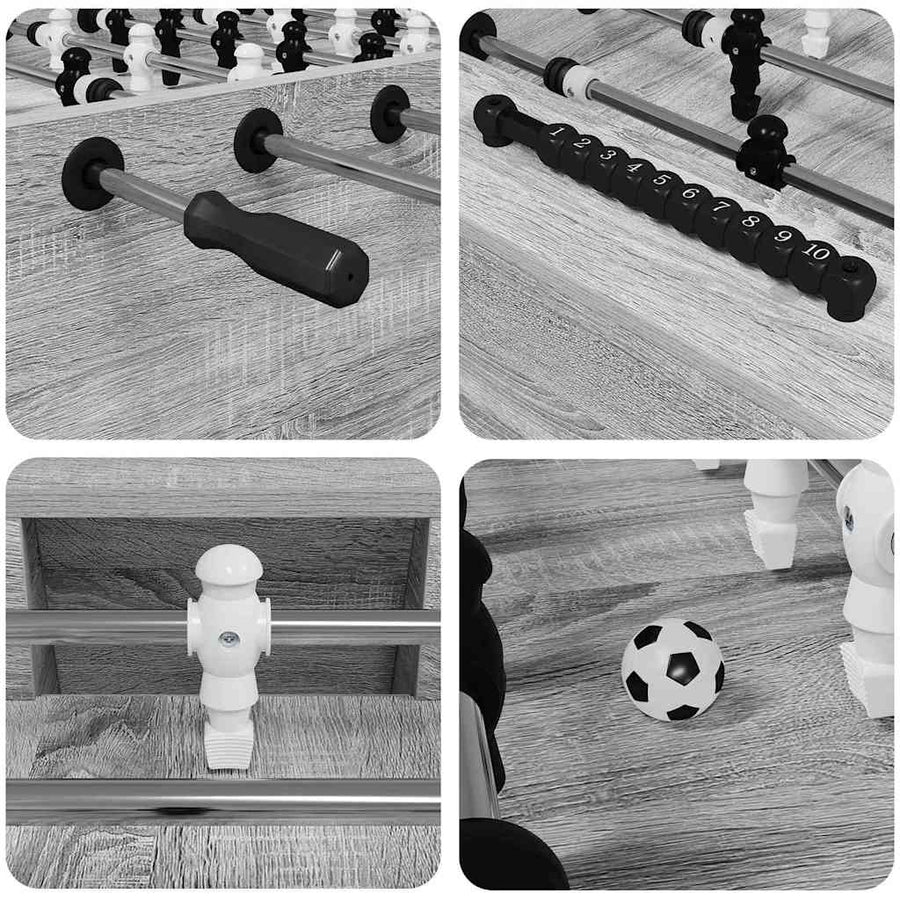 Voetbaltafel 2 pcs Grijs Sonoma 146,5 x 74 x 85 cm Bewerkt hout