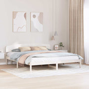 Bedframe massief grenenhout 200x200 cm wit