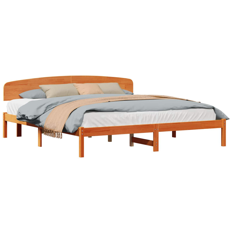 Bedframe Wasbruin 200 x 200 cm Massief grenenhout