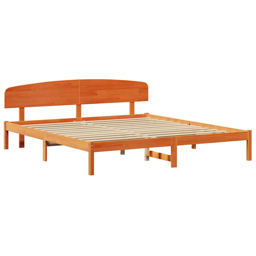 Bedframe Wasbruin 200 x 200 cm Massief grenenhout