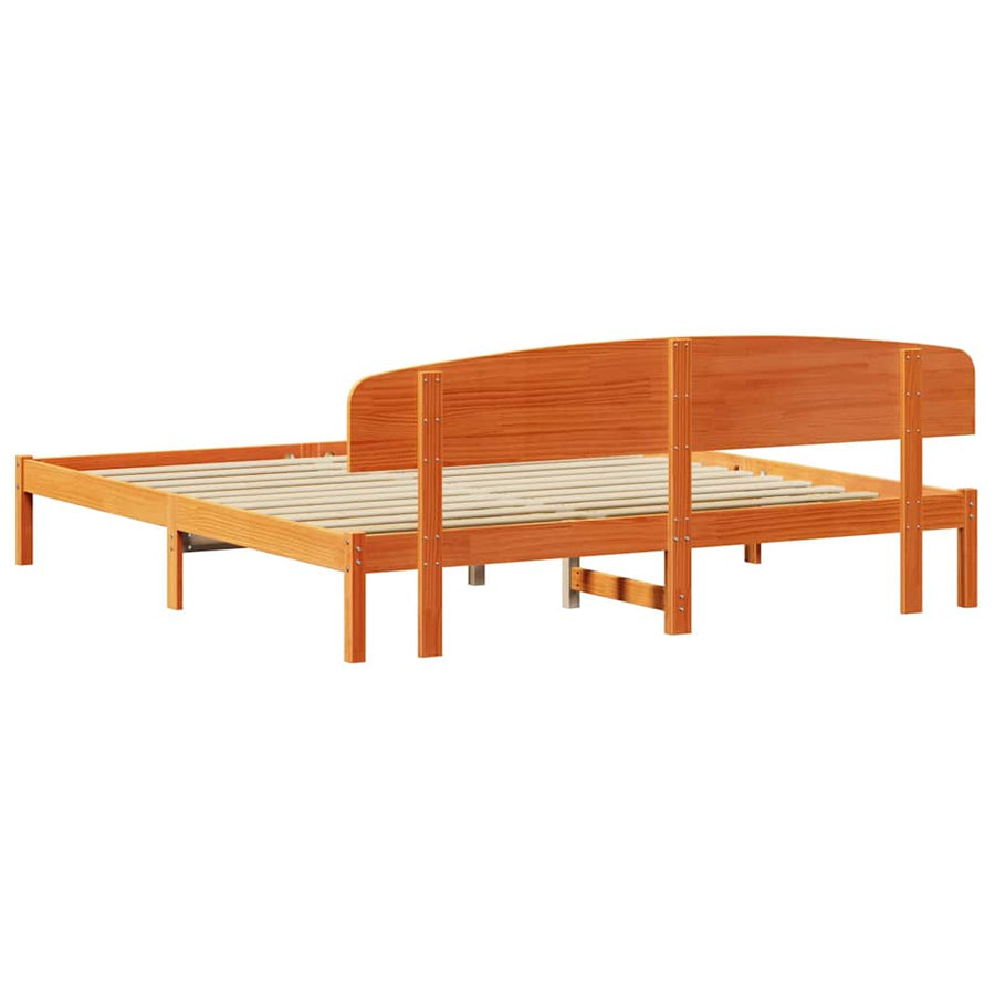 Bedframe Wasbruin 200 x 200 cm Massief grenenhout