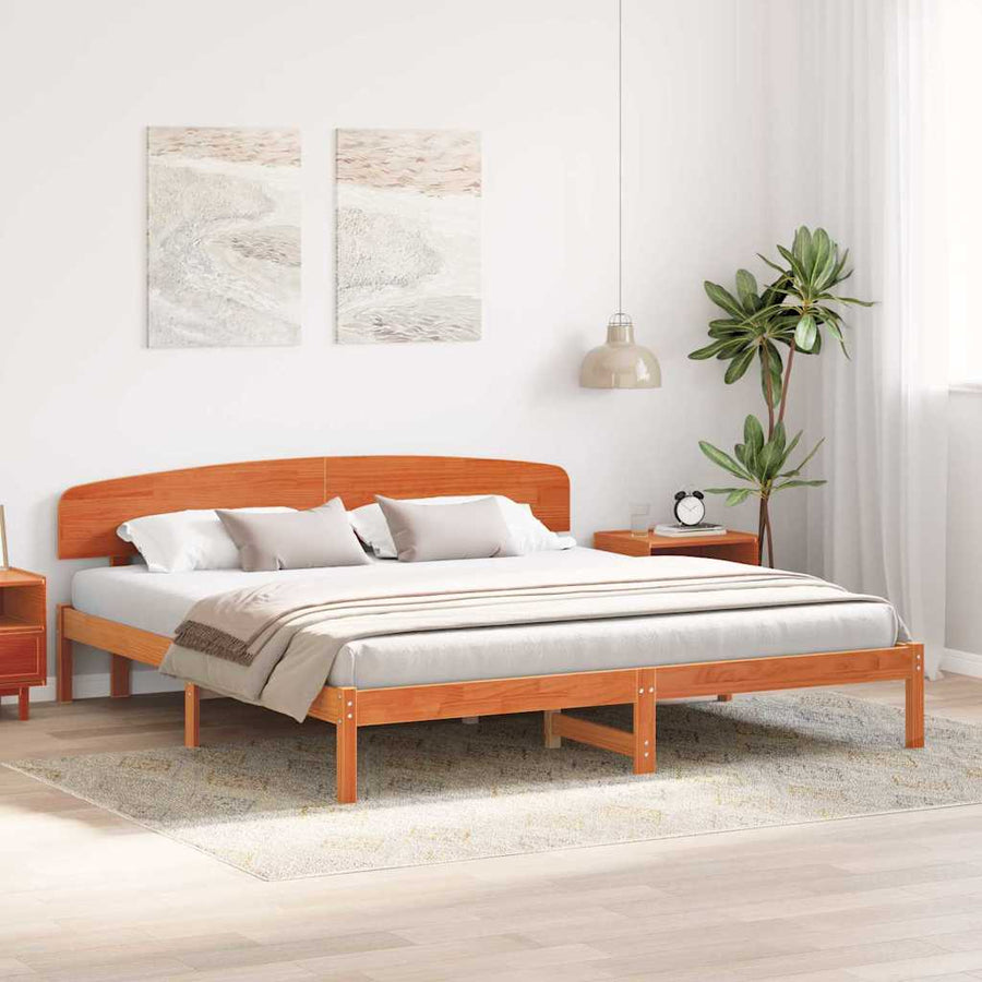 Bedframe Wasbruin 180 x 200 cm Massief grenenhout