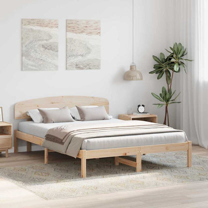 Bedframe met hoofdeinde Naturel 160 x 200 cm Massief grenenhout