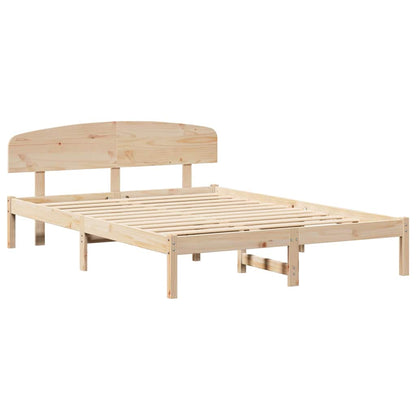 Bedframe met hoofdeinde Naturel 150 x 200 cm Massief grenenhout