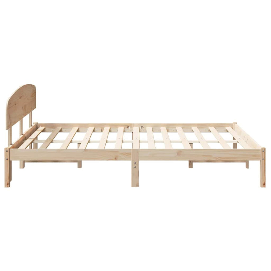 Bedframe met hoofdeinde Naturel 150 x 200 cm Massief grenenhout